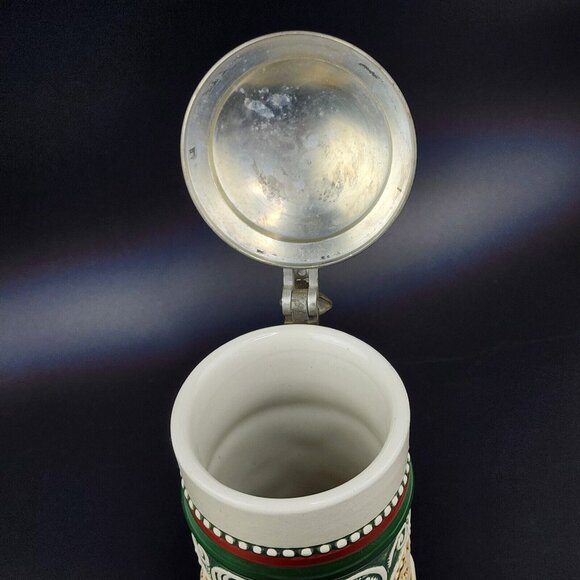 Vintage 1978 Avon Fishing Lidded Beer Stein Mug Rainbow Trout Hunting Dog - Picture 8 of 8